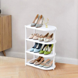 4 Tier Slim Shoe Rack White Space Saving Entryway Organizer - thumbnail 5
