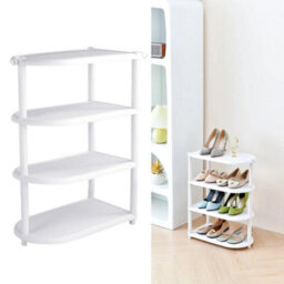 4 Tier Slim Shoe Rack White Space Saving Entryway Organizer - thumbnail 1