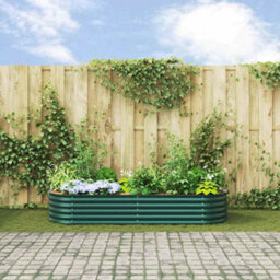 Berkfield Garden Raised Bed Green 240 X 80 X 44 Cm Steel - thumbnail 4