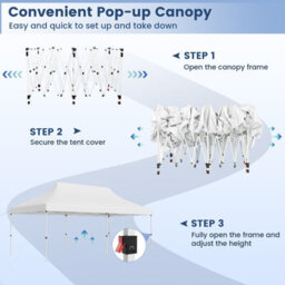 Costway 3M X 6M Pop-Up Canopy Tent Folding Instant Sun Shelter W/ Carrying Bag - thumbnail 8