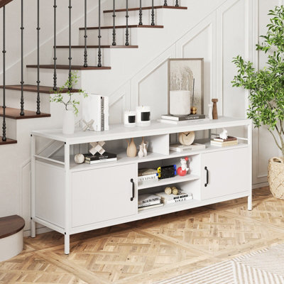 "Costway Tv Stand For Tvs Up To 65"" 147 Cm Tv Console Table With Storage-White" - image 1