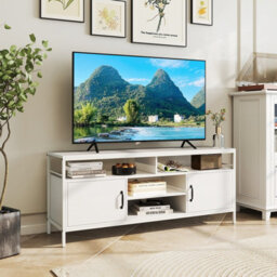 "Costway Tv Stand For Tvs Up To 65"" 147 Cm Tv Console Table With Storage-White" - thumbnail 6