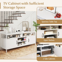"Costway Tv Stand For Tvs Up To 65"" 147 Cm Tv Console Table With Storage-White" - thumbnail 8