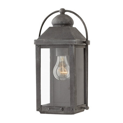 Luminosa Lighting Elstead Hinkley Anchorage Outdoor 1 Light Wall Lantern Aged Zinc Ip44 - image 1