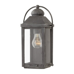 Luminosa Lighting Elstead Hinkley Anchorage Outdoor 1 Light Wall Lantern Aged Zinc Ip44 - thumbnail 1