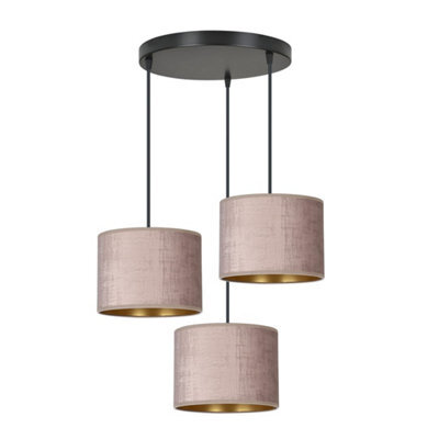 Emibig Lighting Emibig Hilde Pendant Lamp 3 X E27 Black With Pink Shade - image 1