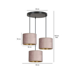 Emibig Lighting Emibig Hilde Pendant Lamp 3 X E27 Black With Pink Shade - thumbnail 5