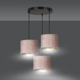 Emibig Lighting Emibig Hilde Pendant Lamp 3 X E27 Black With Pink Shade - thumbnail 4