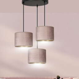 Emibig Lighting Emibig Hilde Pendant Lamp 3 X E27 Black With Pink Shade - thumbnail 9