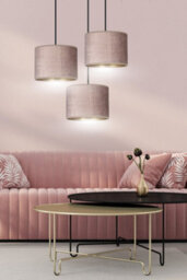 Emibig Lighting Emibig Hilde Pendant Lamp 3 X E27 Black With Pink Shade - thumbnail 8