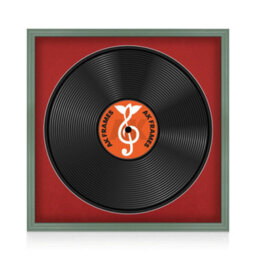 "16X16"" Green Classic Vinyl Record Frame With Crimson Mount For 12 Inch Lp Disc - Ak Frames"