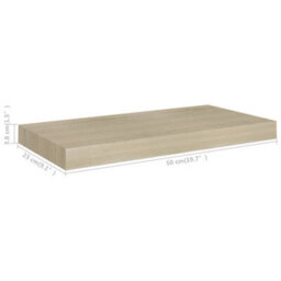Berkfield Floating Wall Shelves 4 Pcs Oak 50X23X3.8 Cm Mdf - thumbnail 8