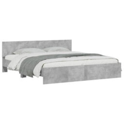 Berkfield Bed Frame Without Mattress Concrete Grey 180X200 Cm Super King - thumbnail 3
