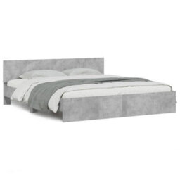 Berkfield Bed Frame Without Mattress Concrete Grey 180X200 Cm Super King - thumbnail 2