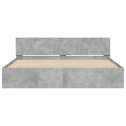 Berkfield Bed Frame Without Mattress Concrete Grey 180X200 Cm Super King - thumbnail 5
