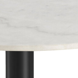 Furniture To Go Corby Round Dining Table With White Polished Marble Top & Black Base Includes 4 Brooke Dining Chairs In Taupe - thumbnail 4