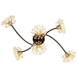 Luminosa Lighting Luminosa Fiore Multi Arm Semi Flush Ceiling Lamp Matt Black 6X G9 - thumbnail 4