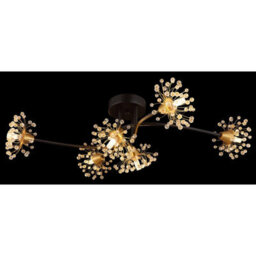 Luminosa Lighting Luminosa Fiore Multi Arm Semi Flush Ceiling Lamp Matt Black 6X G9 - thumbnail 5
