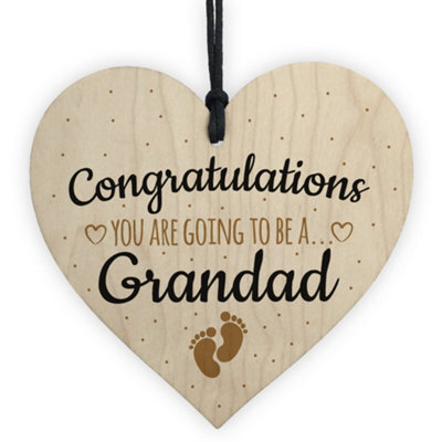 Red Ocean Handmade Pregnancy Announcent Gift Wooden Heart Congratulations Grandad Dad From Bump Gifts - image 1