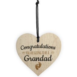 Red Ocean Handmade Pregnancy Announcent Gift Wooden Heart Congratulations Grandad Dad From Bump Gifts - thumbnail 5