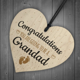 Red Ocean Handmade Pregnancy Announcent Gift Wooden Heart Congratulations Grandad Dad From Bump Gifts - thumbnail 6