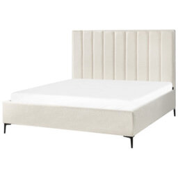 Beliani Ottoman Bed Boucle Sezanne 180 X 200 Cm (Eu Super King) Off-White - thumbnail 7