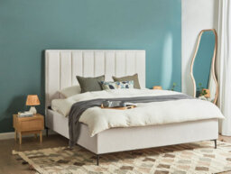Beliani Ottoman Bed Boucle Sezanne 180 X 200 Cm (Eu Super King) Off-White - thumbnail 2