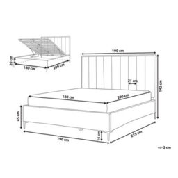 Beliani Ottoman Bed Boucle Sezanne 180 X 200 Cm (Eu Super King) Off-White - thumbnail 3