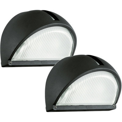 2 Pack Ip44 Black Aluminium Outdoor Wall Light With E27 Bulb For Modern Porches - image 1