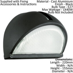 2 Pack Ip44 Black Aluminium Outdoor Wall Light With E27 Bulb For Modern Porches - thumbnail 2