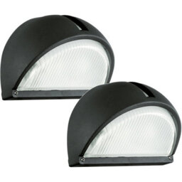 2 Pack Ip44 Black Aluminium Outdoor Wall Light With E27 Bulb For Modern Porches - thumbnail 1