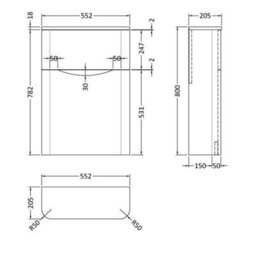 Dezine Thames 550mm Satin Grey Wc Unit - thumbnail 2