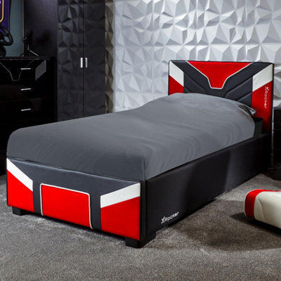 X Rocker X-Rocker Cerberus Ottoman Gaming Bed, 3Ft Single Upholstered Bedstead With Storage With 90X190Cm Mattress Included - Red - image 1