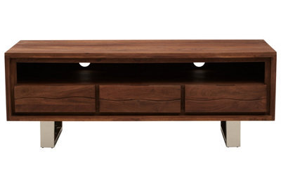 Orsina Acacia Three Drawer Media Unit, Modern Wooden Tv Cabinet With Storage, Contemporary Media Console - image 1