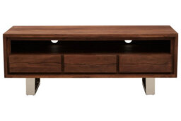Orsina Acacia Three Drawer Media Unit, Modern Wooden Tv Cabinet With Storage, Contemporary Media Console - thumbnail 1