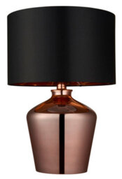 Anson Lighting Aiza Copper And Black Faux Silk Table Light - thumbnail 5