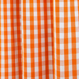 Homescapes Cotton Orange Block Check Gingham Eyelet Curtains 137 X 228 Cm - thumbnail 4