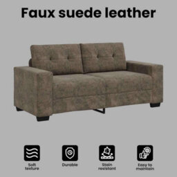 Vidaxl Loveseat Sofa With Cushion Dark Grey Artificial Leather - thumbnail 7
