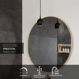 Lucide Preston Modern Pendant Light Bathroom - 10Cm - 1Xgu10 - Ip44 - Black - Special Offer - thumbnail 2