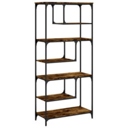 Berkfield Bookcase Smoked Oak 81X36X176 Cm Engineered Wood - thumbnail 6
