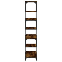 Berkfield Bookcase Smoked Oak 81X36X176 Cm Engineered Wood - thumbnail 4
