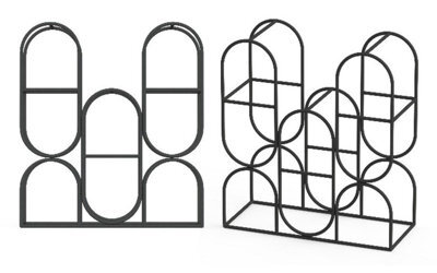 Minster 36Cm - 8 Bottle Wine Rack - Cast Iron - L8 X W18 X H33 Cm - Black - image 1