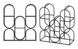 Minster 36Cm - 8 Bottle Wine Rack - Cast Iron - L8 X W18 X H33 Cm - Black