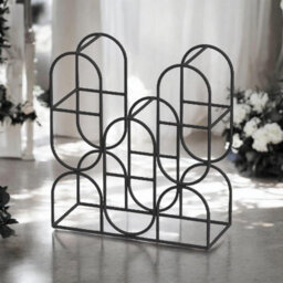 Minster 36Cm - 8 Bottle Wine Rack - Cast Iron - L8 X W18 X H33 Cm - Black - thumbnail 3