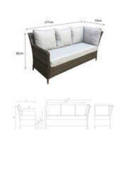 Signature Weave Edwina Wicker Corner Sofa Gas Lift Dining Table Set Ice Bucket - thumbnail 3