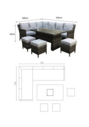 Signature Weave Edwina Wicker Corner Sofa Gas Lift Dining Table Set Ice Bucket - thumbnail 2