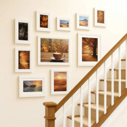 Urbn-Living Urbnliving 10 Piece White Photo Frame Set Modern Wall Mountable And Freestanding Gallery Style - thumbnail 3