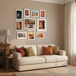 Urbn-Living Urbnliving 10 Piece White Photo Frame Set Modern Wall Mountable And Freestanding Gallery Style - thumbnail 2