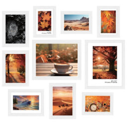 Urbn-Living Urbnliving 10 Piece White Photo Frame Set Modern Wall Mountable And Freestanding Gallery Style - thumbnail 1