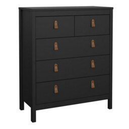 Furniture To Go Barcelona 3 Piece Bundle, Bedside, Chest And 2 Door Wardrobe In Matt Black - thumbnail 6